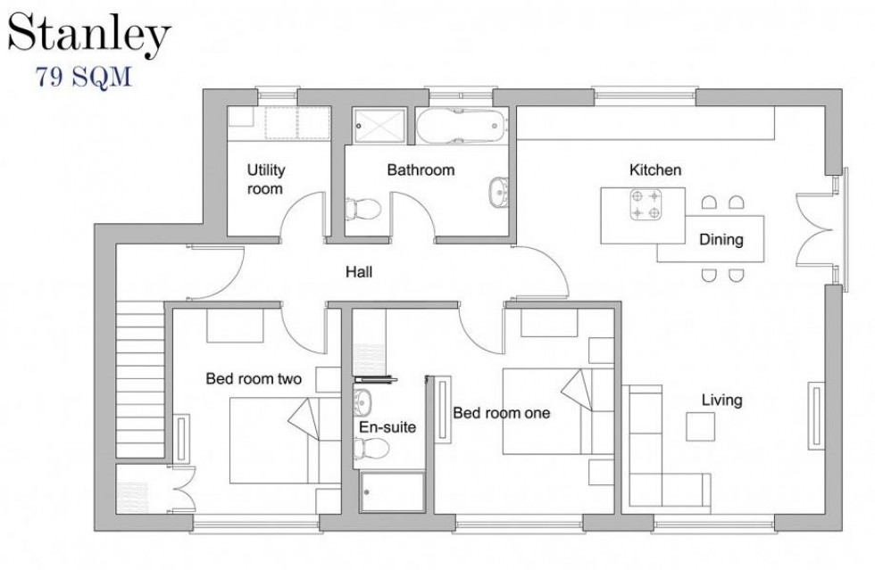 Floorplan for Luxury Serviced Apartments at The Avenue, Alderley Edge