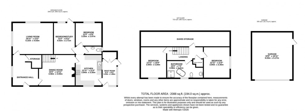 Floorplan for Charming Country Cottage on Cross Lane, Kermincham