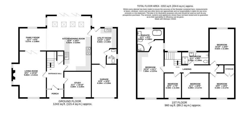 Floorplan for Manor Close, Wilmslow