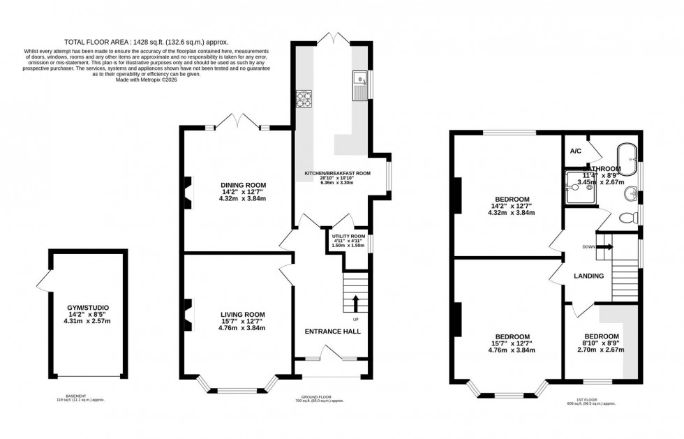 Floorplan for Knutsford Road, Wilmslow
