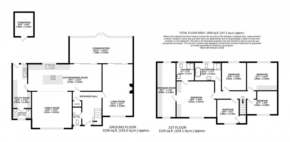 Floorplan for Broomfield Close, Chelford, SK11